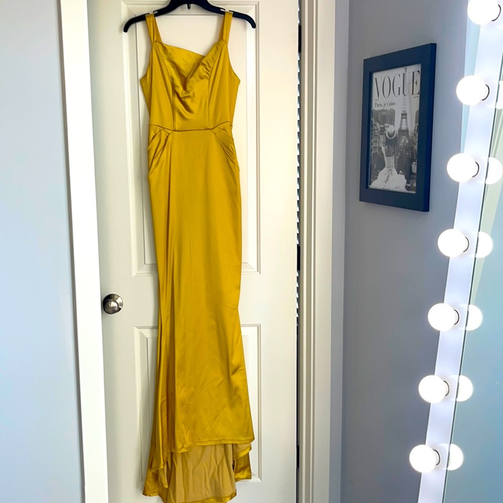 Michael Costello Mustard Yellow Gown